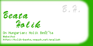 beata holik business card